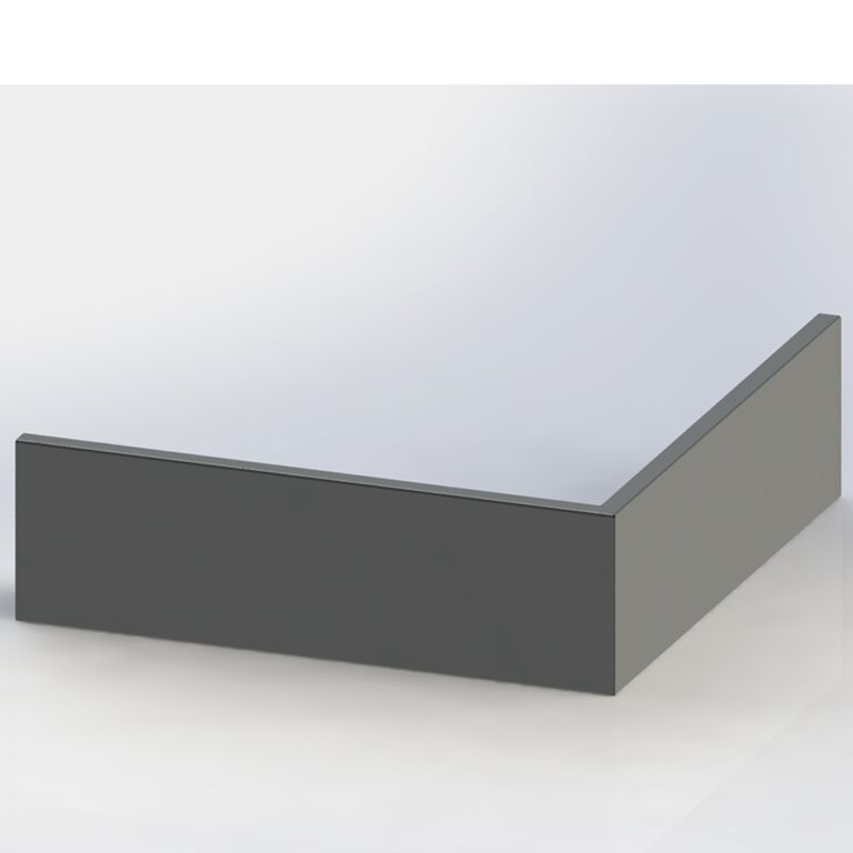 Opěrná zeď vnější roh z práškově lakovaná ocel 100 x 100 cm (výška 40 cm)