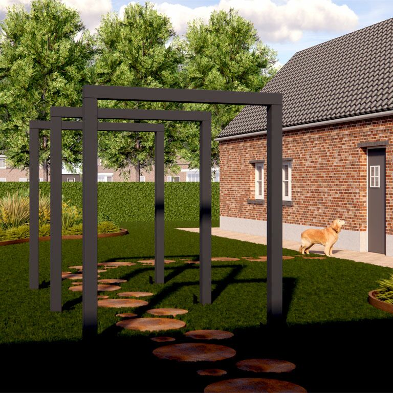 Rovná pergola z práškově lakované oceli 150 cm