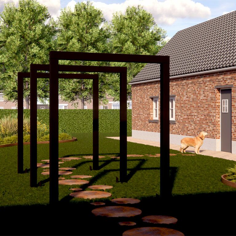 Rovná pergola z práškově lakované oceli 200 cm