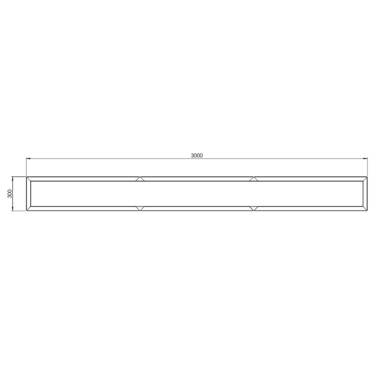 květináč Práškově lakovaná ocel Texas xxl 300 x 30 cm