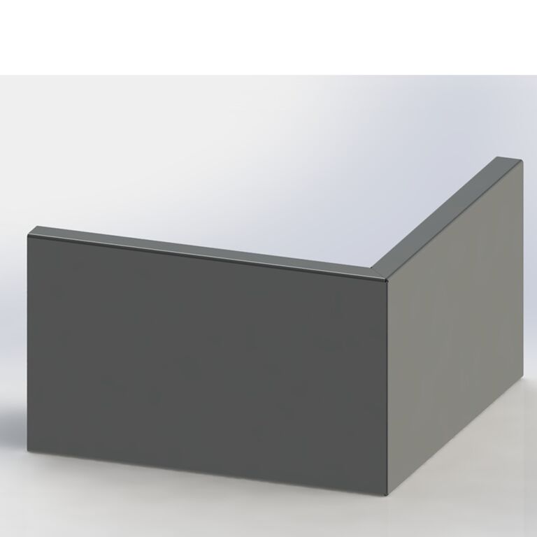 Opěrná zeď vnější roh z práškově lakovaná ocel 100 x 100 cm (výška 60 cm)