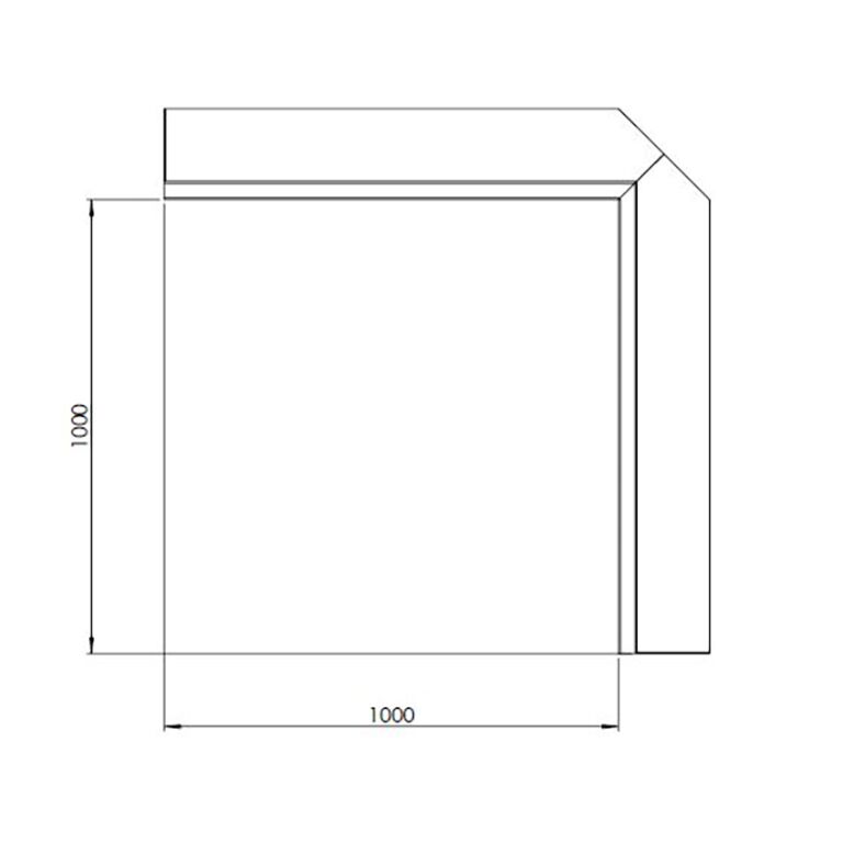 Opěrná zeď vnitřní roh z cortenová ocel 100 x 100 cm (výška 30 cm)