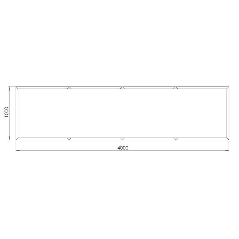květináč Práškově lakovaná ocel Texas xxl 400 x 100 cm