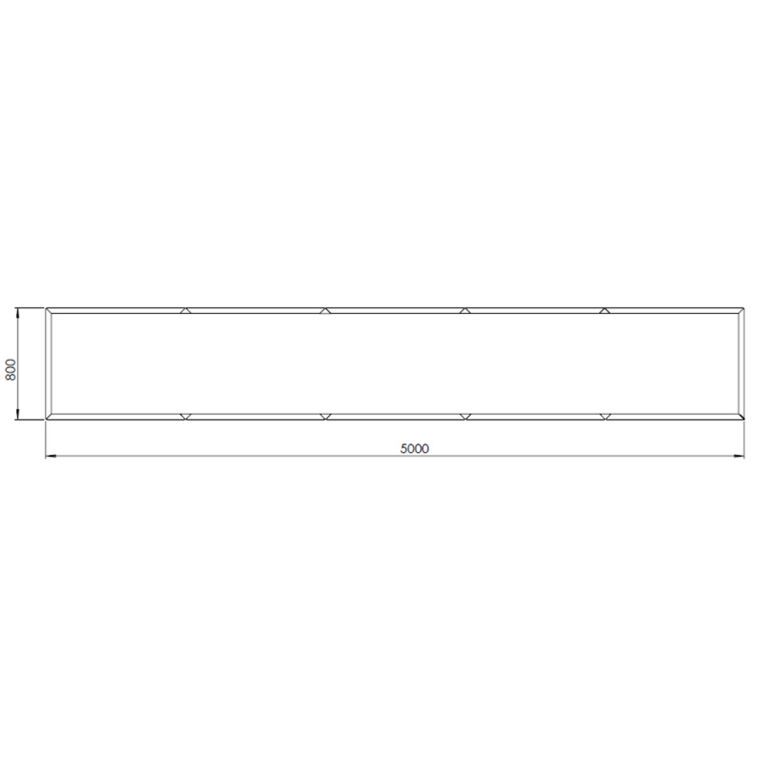květináč Práškově lakovaná ocel Texas xxl 500 x 80 cm