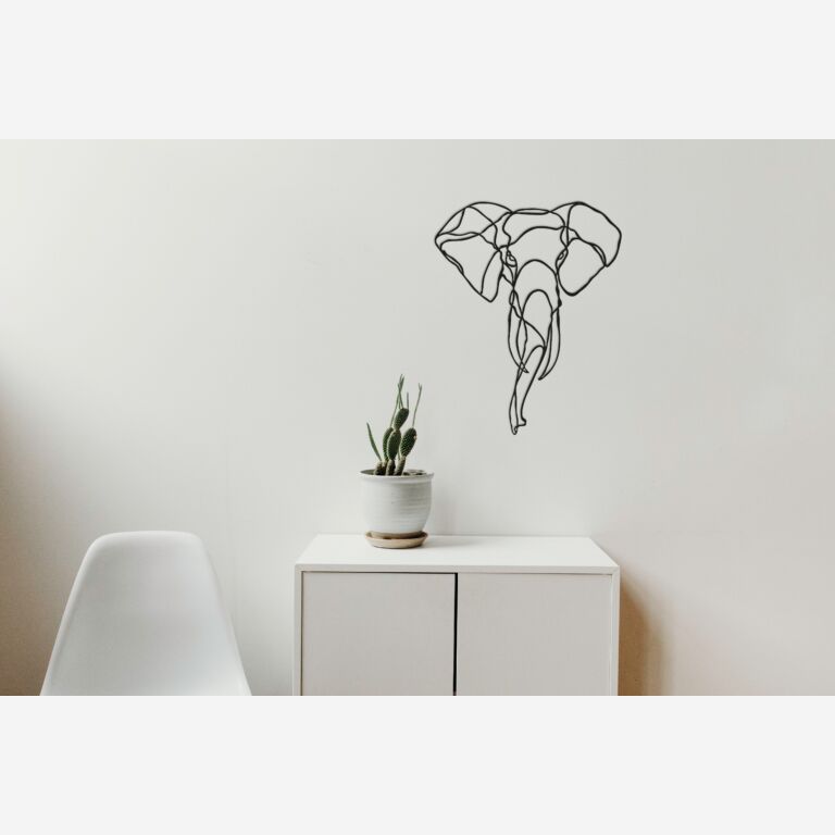Slon Kovové dekorace na zeď 1.0