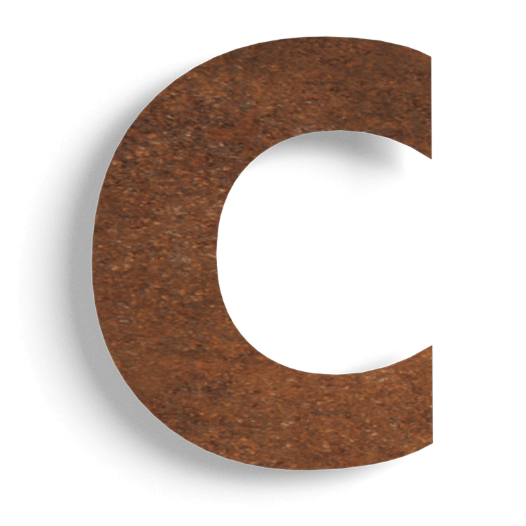 Číslo domu z cortenová ocel c - 15 cm