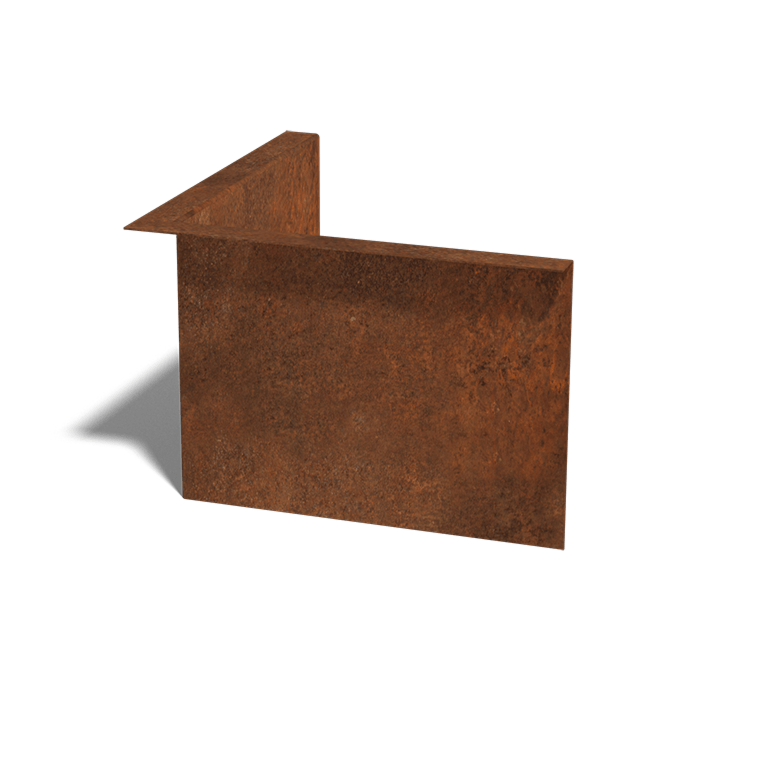 Obrubník úhlový z cortenové oceli 22 cm vnitřní roh