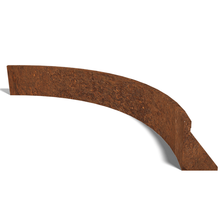 Opěrná zeď vnitřní křivka z cortenová ocel 150 x 150 cm (výška 30 cm)