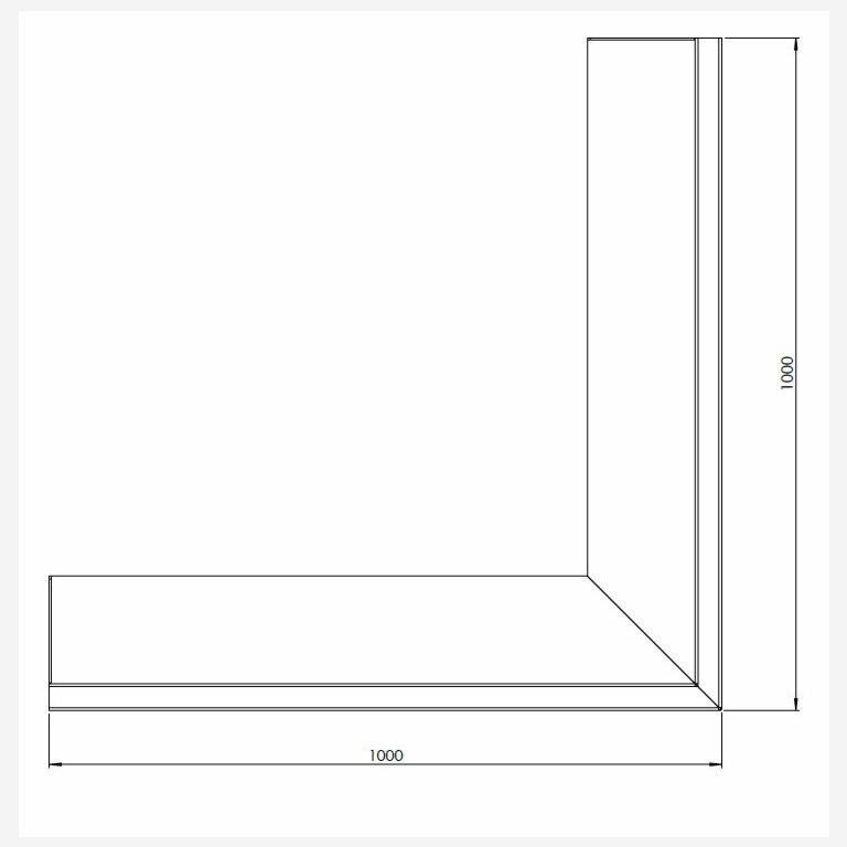 Opěrná zeď vnější roh z cortenová ocel 100 x 100 cm (výška 50 cm)