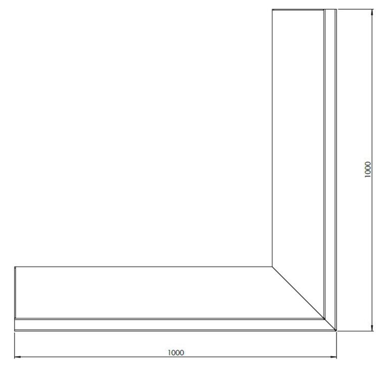 Opěrná zeď vnější roh z práškově lakovaná ocel 100 x 100 cm (výška 40 cm)