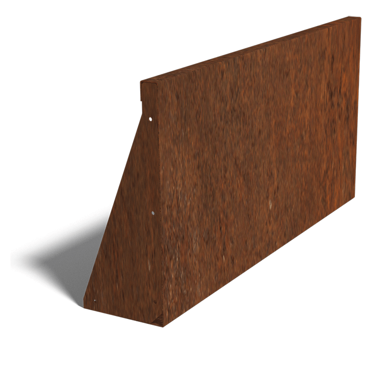 Opěrná zeď rovná z cortenová ocel 100 cm (výška 50 cm)