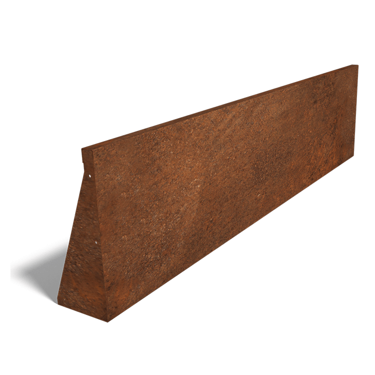 Opěrná zeď rovná z cortenová ocel 200 cm (výška 50 cm)
