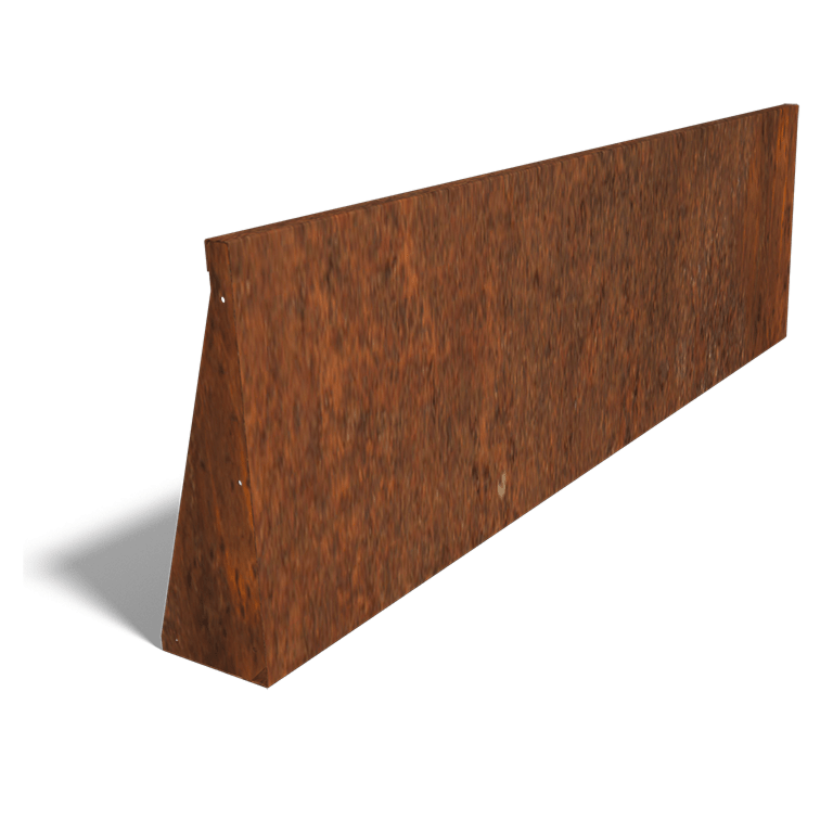 Opěrná zeď rovná z cortenová ocel 200 cm (výška 60 cm)
