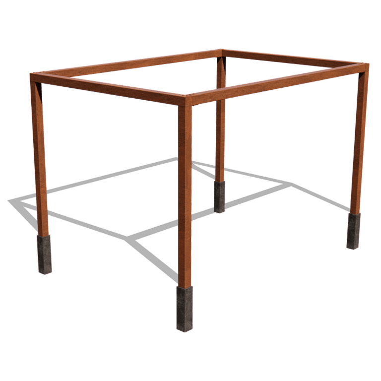Čtvercová pergola z cortenové oceli 424 x 300 cm