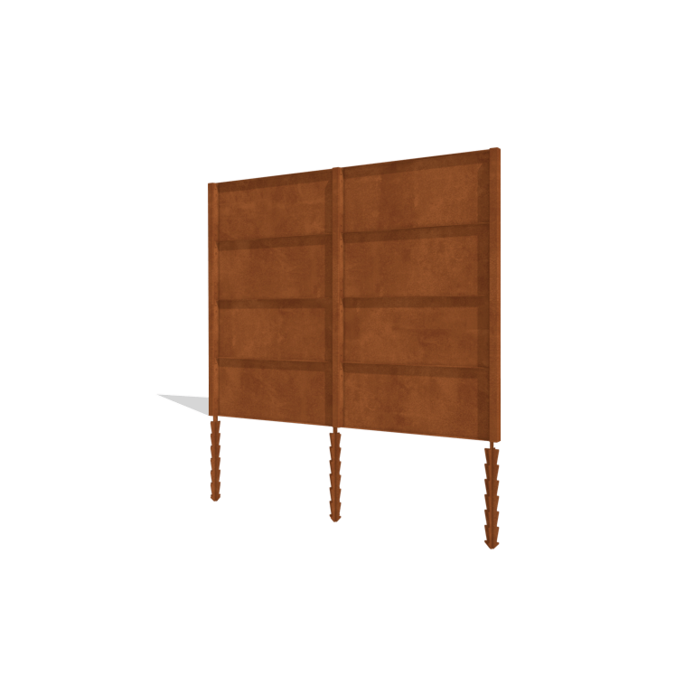 Plot z oceli Corten H4 kompletní sada 258 cm