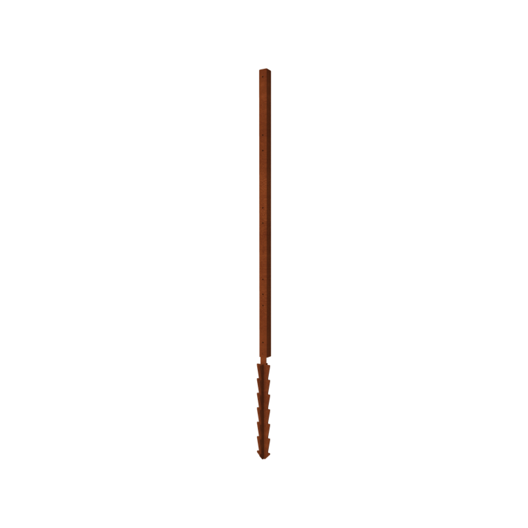 Plot z oceli Corten H mezilehlý sloupek se zemní kotva 190 x 6 x 6 cm