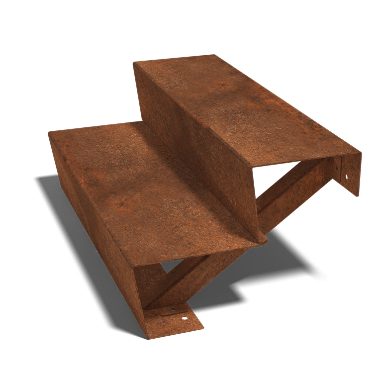 schodystupeň Ocel Corten New York 2 schodů (šířka 120 cm)