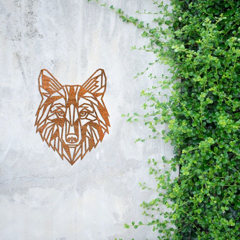 Vlk Dekorace na stěnu z oceli Corten 1.0