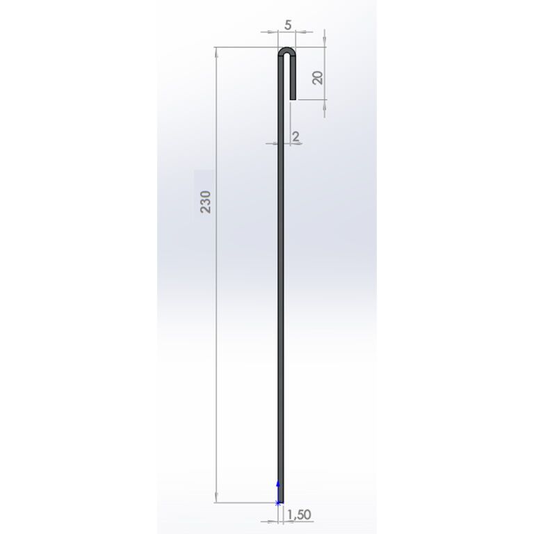 Obrubník zploštělý z cortenové oceli 23 cm (délka 240 cm)