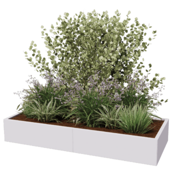 Ocelový květináč XXL - Obdélník - 200 x 80 x 30 cm - jiná barva RAL - Bez základové desky