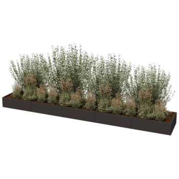 květináč Práškově lakovaná ocel Texas xxl 500 x 80 cm