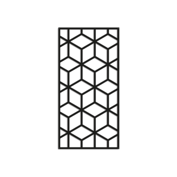 Nástěnná dekorace z oceli - Geometrický 2.0 Large - 100 x 50 cm