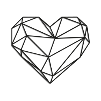 Nástěnná dekorace z oceli - Srdce Small - 50 x 58,4 cm