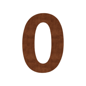 Číslo domu z cortenu 0 - 20,4 x 30 cm