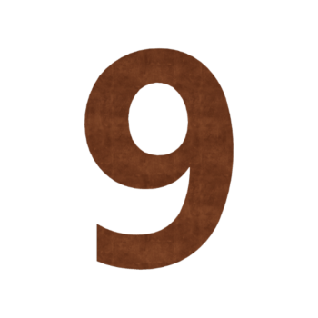 Číslo domu z cortenu 9 - 20,2 x 30 cm