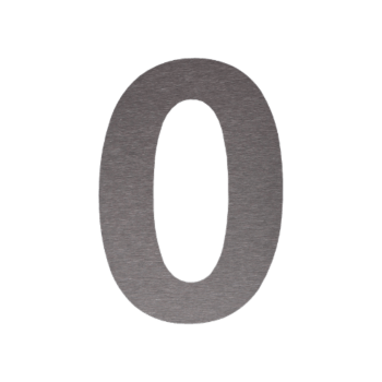 Číslo domu z nerezové oceli 0 - 20,4 x 30 cm - Kartáčovaný