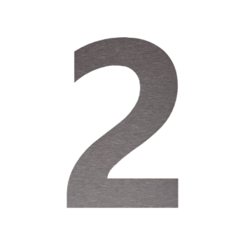 Číslo domu z nerezové oceli 2 - 32,7 x 50 cm - Kartáčovaný