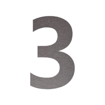 Číslo domu z nerezové oceli 3 - 30,4 x 50 cm - Kartáčovaný