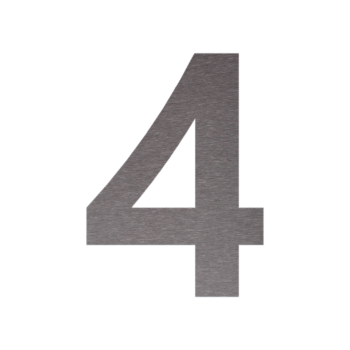 Číslo domu z nerezové oceli 4 - 38,9 x 50 cm - Kartáčovaný