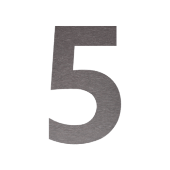 Číslo domu z nerezové oceli 5 - 30,5 x 50 cm - Kartáčovaný