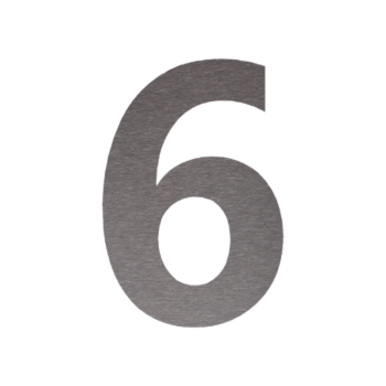 Číslo domu z nerezové oceli 6 - 33,6 x 50 cm - Kartáčovaný
