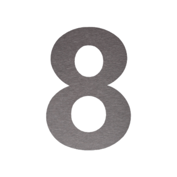 Číslo domu z nerezové oceli 8 - 20,7 x 30 cm - Kartáčovaný