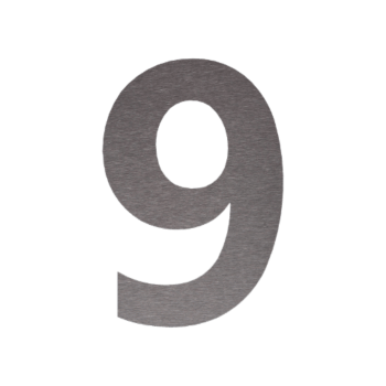 Číslo domu z nerezové oceli 9 - 20,2 x 30 cm - Kartáčovaný