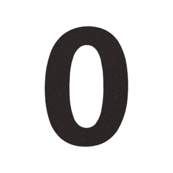 Číslo domu z nerezové oceli 0 - 34,6 x 50 cm - RAL9005 jemná struktura (černý)