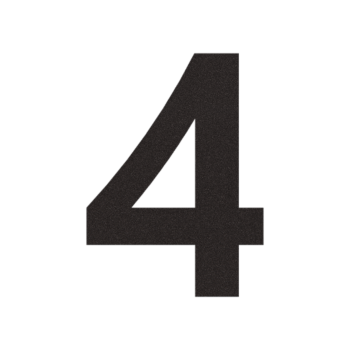 Číslo domu z nerezové oceli 4 - 38,9 x 50 cm - RAL9005 jemná struktura (černý)