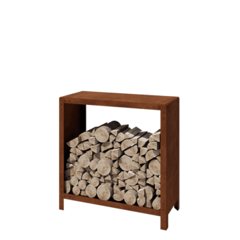 Stojan na dřevo z cortenu - Indiana - 100 x 40 x 100 cm