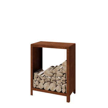 Stojan na dřevo z cortenu - Indiana - 80 x 40 x 100 cm