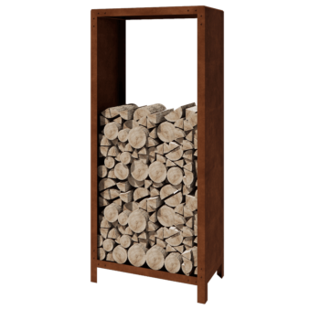 Stojan na dřevo z cortenu - Indiana - 80 x 40 x 180 cm