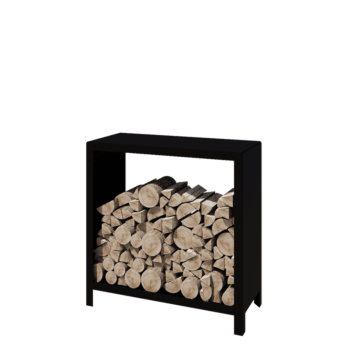 Stojan na dřevo z oceli - Indiana - 100 x 40 x 100 cm - RAL9005 matnýný (černý)