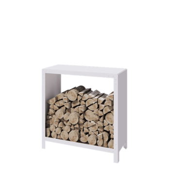 Stojan na dřevo z oceli - Indiana - 100 x 40 x 100 cm - RAL9010 matnýný (bílý)