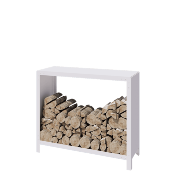 Stojan na dřevo z oceli - Indiana - 120 x 40 x 100 cm - RAL9010 matnýný (bílý)