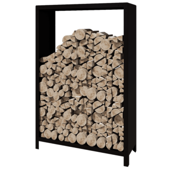 Stojan na dřevo z oceli - Indiana - 120 x 40 x 180 cm - RAL9005 matnýný (černý)