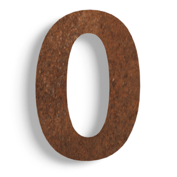 Číslo domu z cortenová ocel 0 - 15 cm