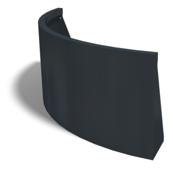 Opěrná stěna z oceli - Vnější oblouk - 100 x 100 x 50 cm - RAL9005 matnýný (černý)