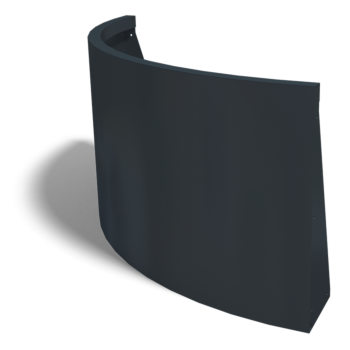 Opěrná stěna z oceli - Vnější oblouk - 100 x 100 x 60 cm - RAL9005 matnýný (černý)