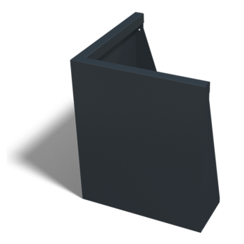 Opěrná stěna z oceli - Vnější roh - 50 x 50 x 60 cm - RAL9005 matnýný (černý)